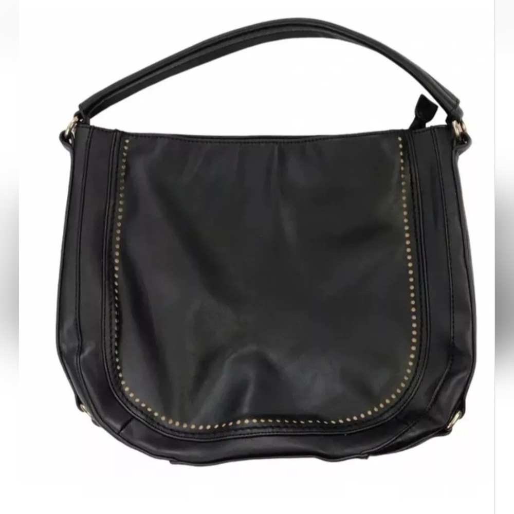 Shiraleah Anthropologie Hobo Bag Black Faux Leather Studded Shoulder Purse